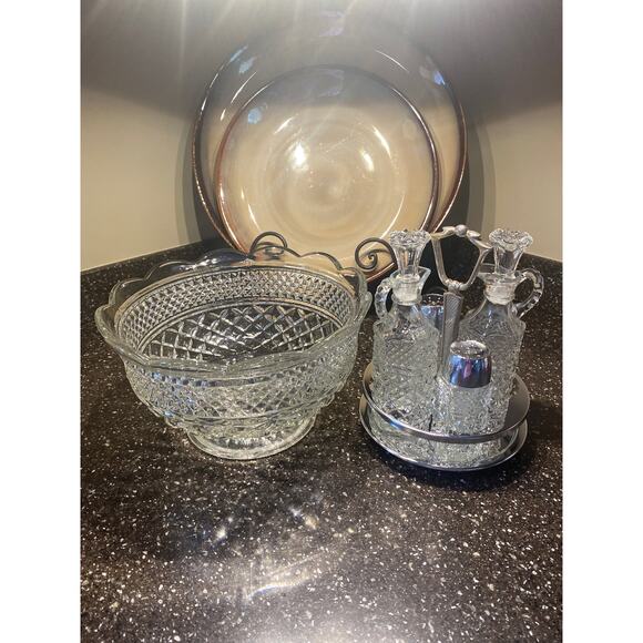 Vintage Crystal serving set - Picture 1 of 7